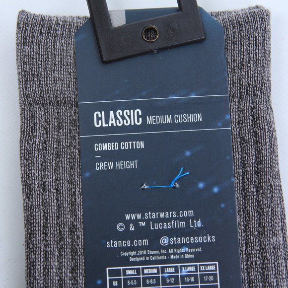 MENS | 2 Stance Grey Solid Trooper Star Wars NEW - Picture 9 of 14